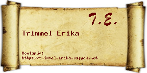 Trimmel Erika névjegykártya